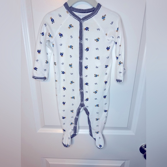 Polo Ralph Lauren Baby Boy Polo Bear Cotton Footed Coverall Size 6M - Picture 2 of 5